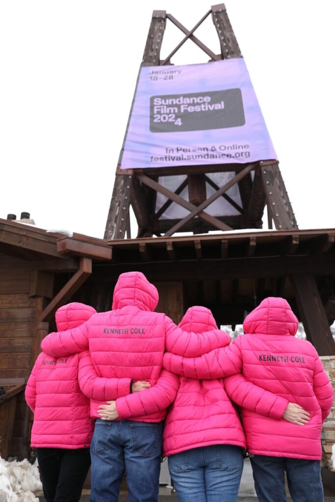 Volunteers outside the Prospector Square Theatre during the 2024 Sundance Film Festival. © 2024 Sundance Institute | Photo by Maya Dehlin.