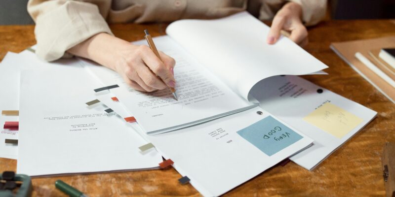 Script reader giving notes