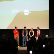 Isaiah Saxon, Finn Wolfhard, Helena Zengel, and Emily Watson attend the Q&A for The Legend of Och by Isaiah Saxon, an official selection of the 2025 Sundance Film Festival