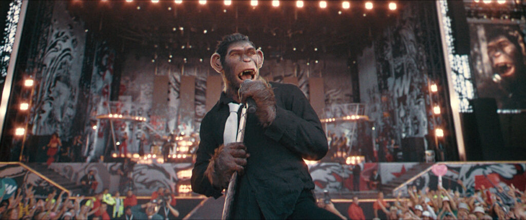 Jonno Davies as “Robbie Williams" in Better Man from Paramount Pictures