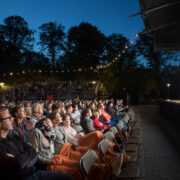 Amsterdam, The Netherlands - August 22 2018: open air screening of Kenyan film Supa Modo at Vondelpark Openluchttheater during World Cinema Amsterdam, a world film festival held from 16 to 25/08/2018