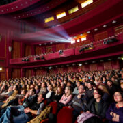 THESSALONIKI - GREECE, OCTOBER 31, 2014: People during opening ceremony of 55th Thessaloniki International Film Festival at Olympion Cinema
