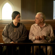 Lily Gladstone and Martin Scorsese on set of “Killers of the Flower Moon”