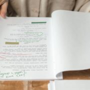 Woman reading movie script