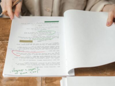 Woman reading movie script